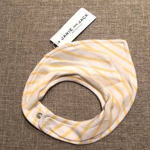 NWT Janie and Jack yellow and white striped cotton bib